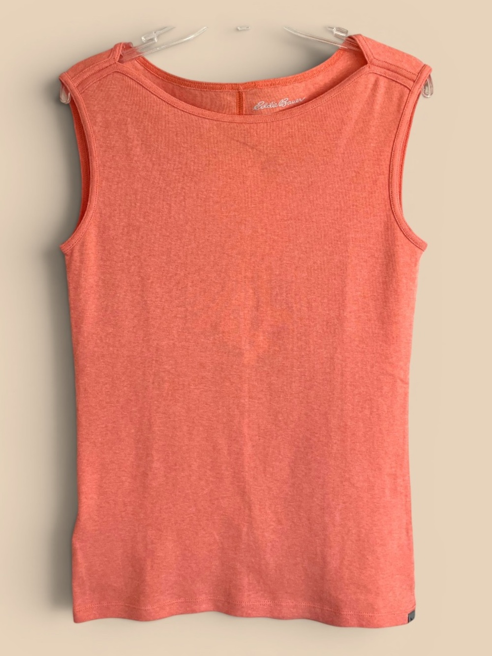Eddie Bauer All-Cotton High Neck Peach Tank Top Size M